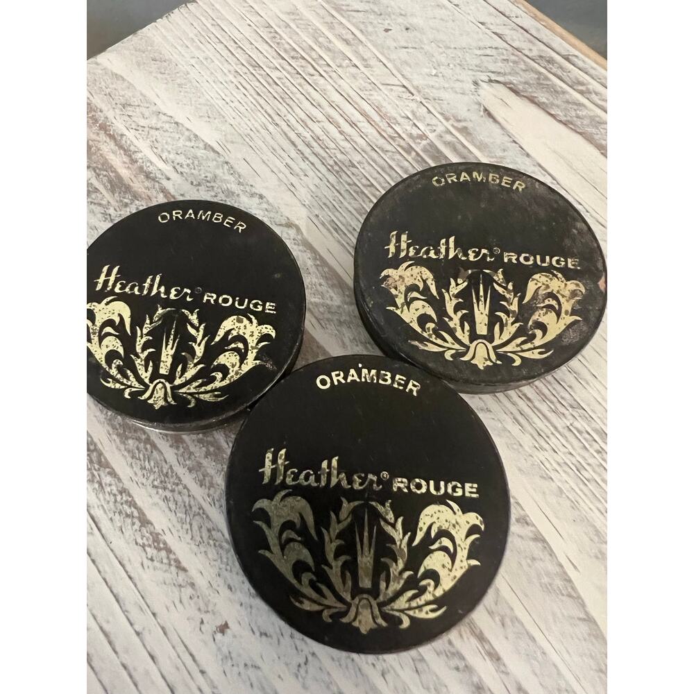Set of 3 Vintage Compact Makeup Tins – Heather Rouge, Oramber & Whitehall USA